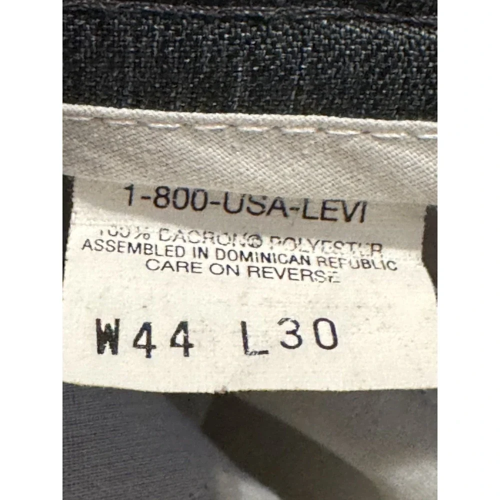 Vintage Levi's Action Slacks Dress Pants Mens 44x30 Charcoal‎ Dacron Polyester
